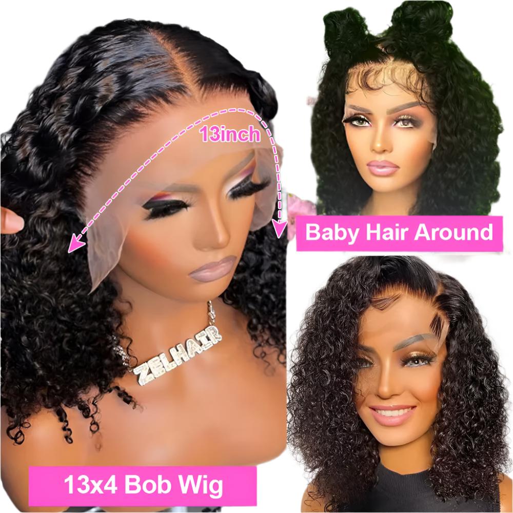 Glueless Curly Bob Human Hair Wigs Ready to Wear 5X1 7X5 Lace Closure Wig Brazilian 13X4 Deep Water Wave Frontal Wig Pre Cut Wig