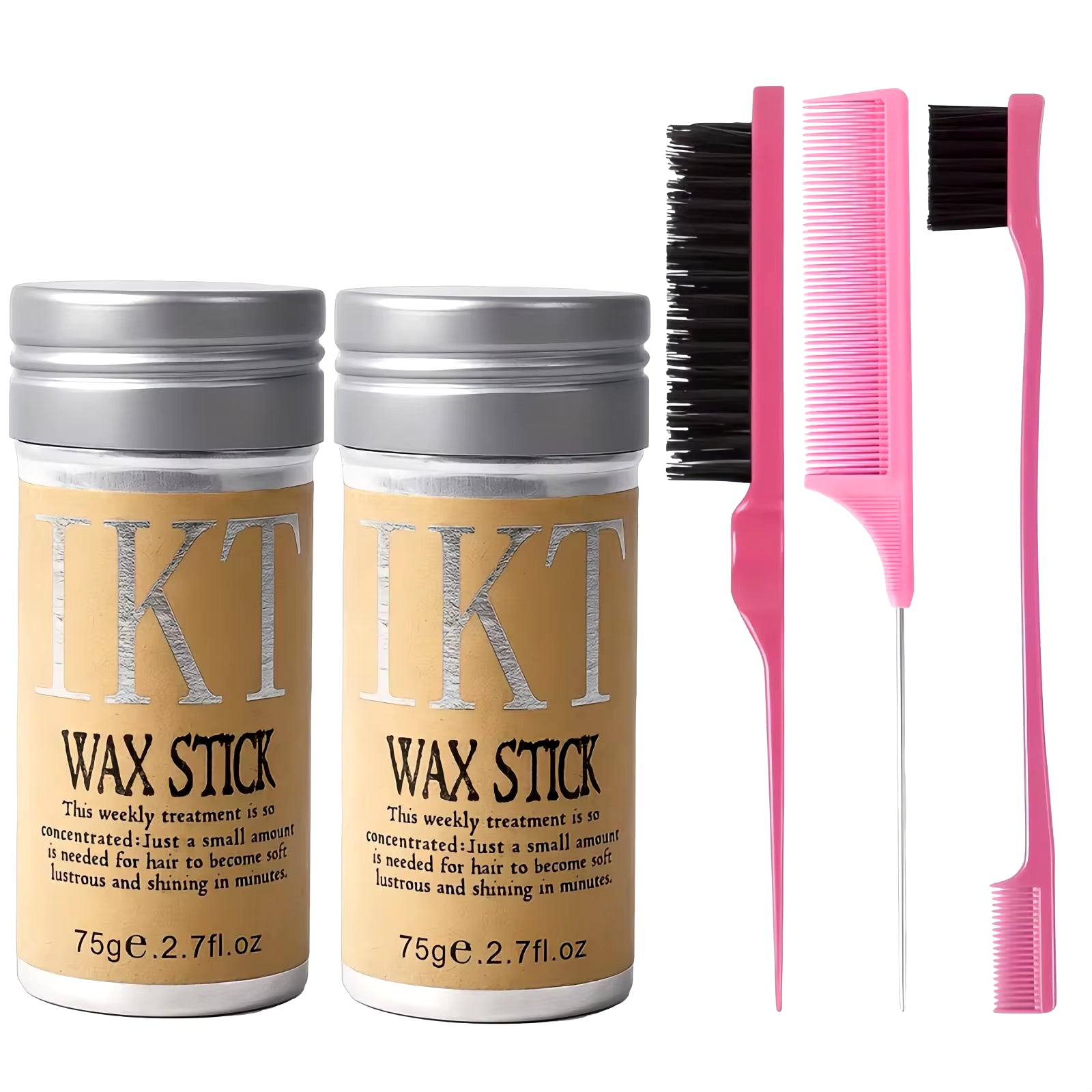 Hair Wax Stick for Kids Women with Slick Back Brushes Gel Pomade for Little Girls Toddler Flyaway Hair Wig Styling Accessories